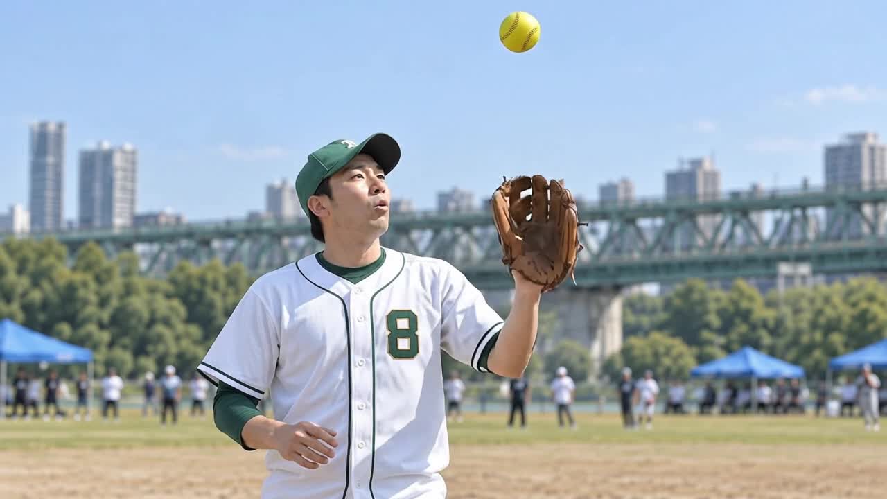 レフトのグラブから球が弾かれた場面の再現イメージ