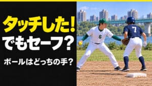 空グラブのタッチはアウト？ソフトボールで確認したいボールの位置