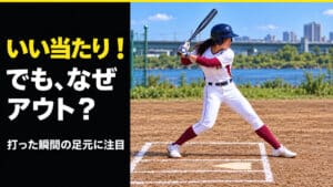 ソフトボールで打者席から足が出たらアウト？白線と接地・打った瞬間のルール