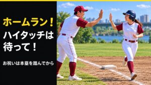 ホームラン後のハイタッチはアウト？ソフトボールの走塁援助とお祝いの注意点